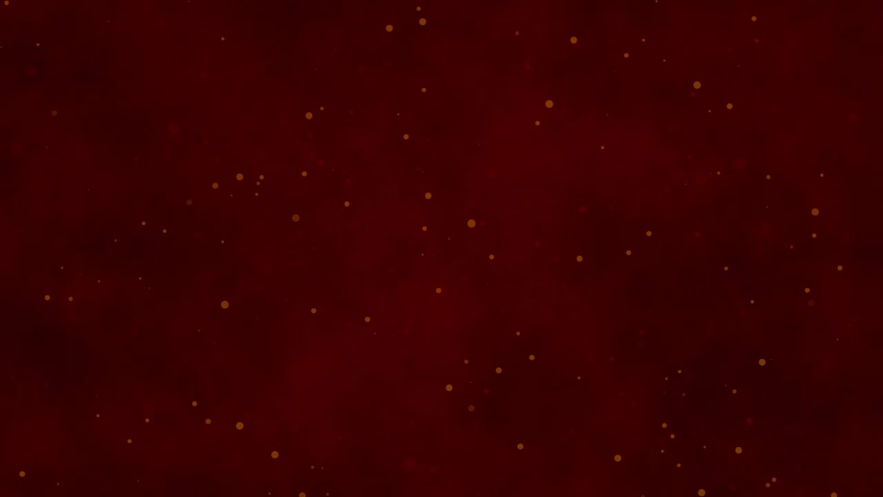 Abstract red loopable background featuring slow motion bokeh lights and particles, creating a serene, dreamy atmospheric background