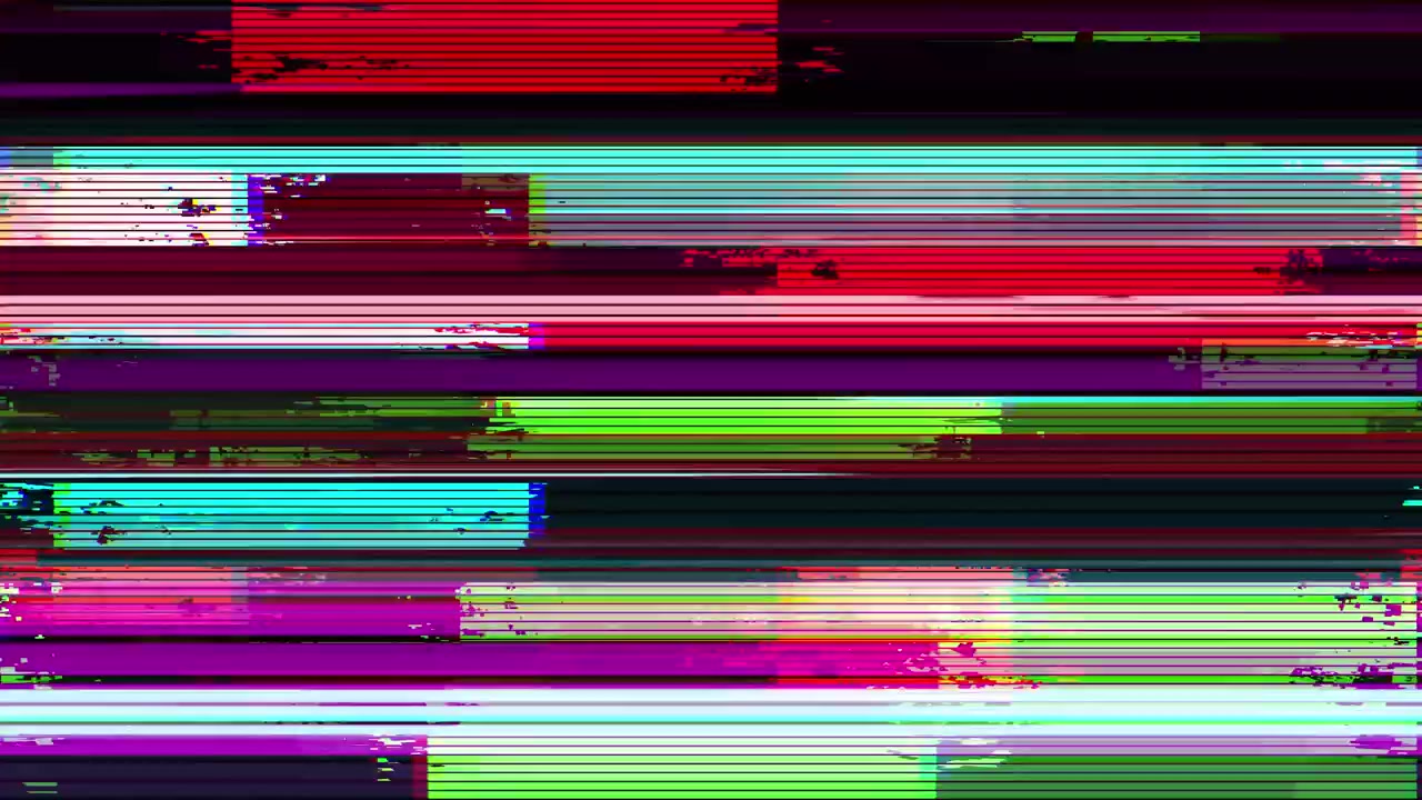 Digital Glitch Effect with Colorful Horizontal Lines