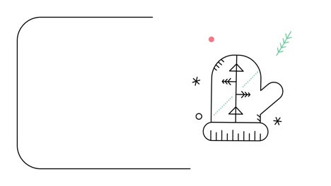 video en 4k del resplandor de invierno en estilo doodle sobre un fondo blanco.