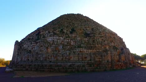 royal mausoleum of mauretania tipaza algeria with the appearance of the sunbeams - slow motion