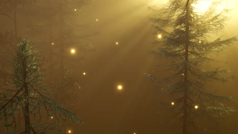 magical forest with sparkles