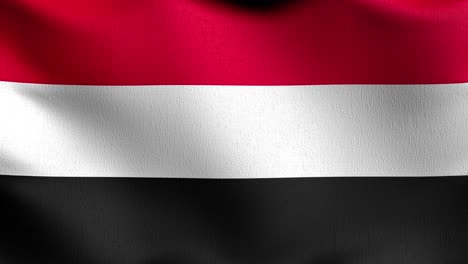 seamless loop 4k vdo. yemen national flag blowing in the wind isolated. official patriotic abstract design. 3d rendering illustration of waving sign symbol.