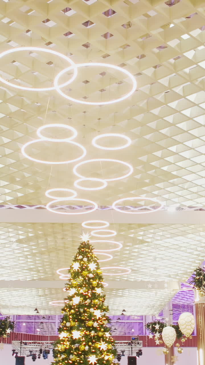 Christmas Decorated Shopping Mall Interior