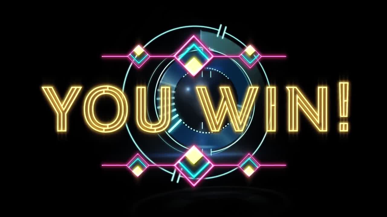 검은색 배경에 스캔 범위 위에 텍스트를 이기는 당신의 애니메이션