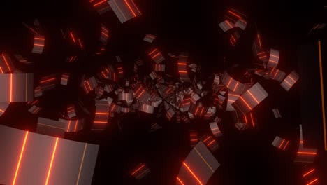 abstract 3d render of glowing cubes