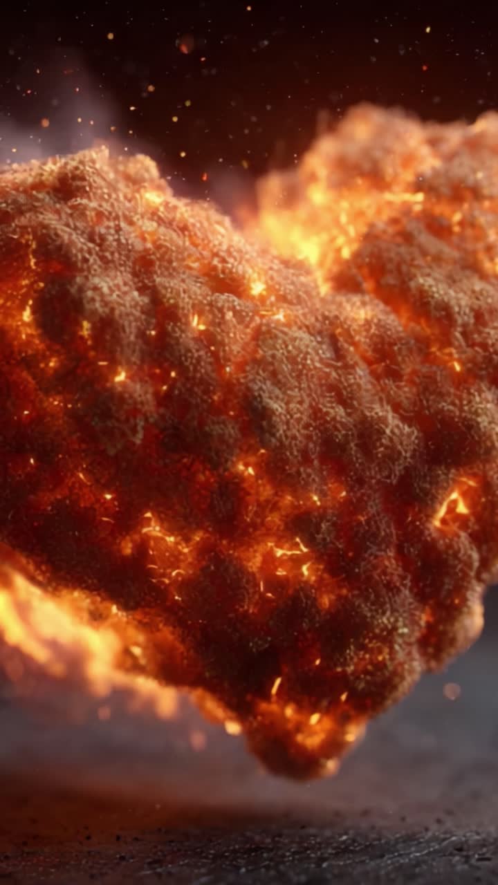 A Stunning Transformation of Fiery Embers: Erupting from the Surface, a Volcanic Phenomenon Ignites Radiant Sparks in a Dynamic Display of Nature's Power