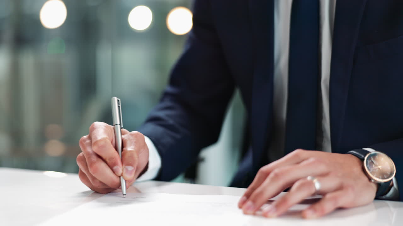 Businessman signing a contract