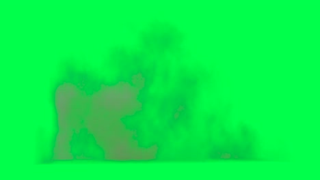 fire and smoke effect on green screen