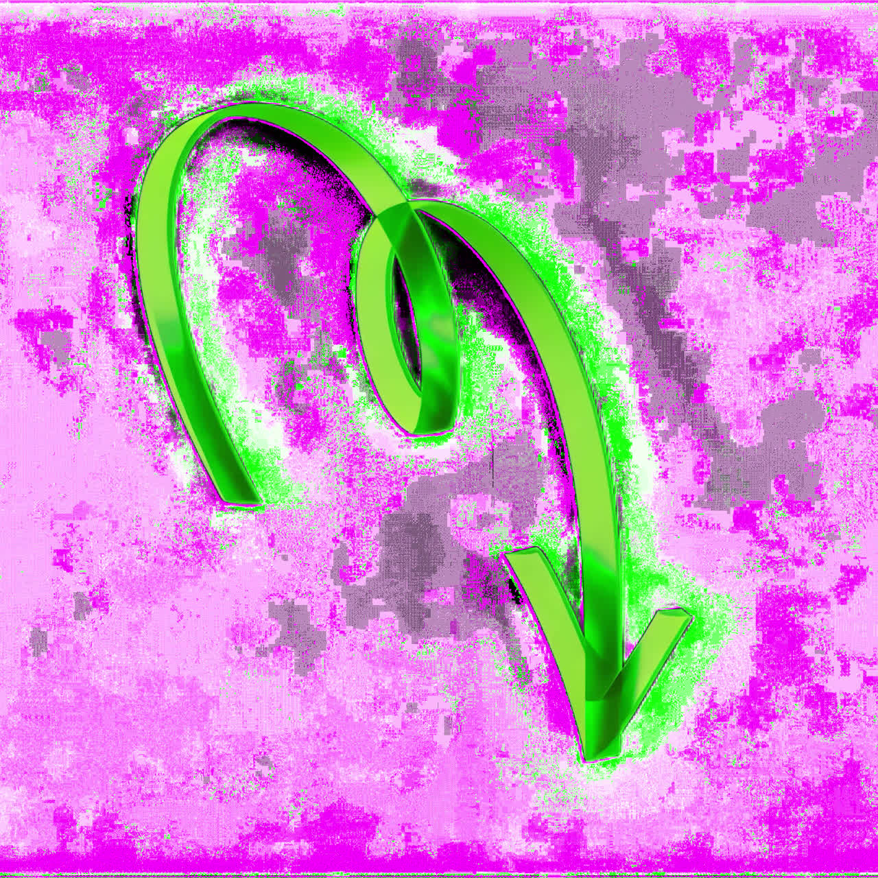 Green downward arrow animation isolated asset, transparent 4K video, alpha channel, ProRes 4444