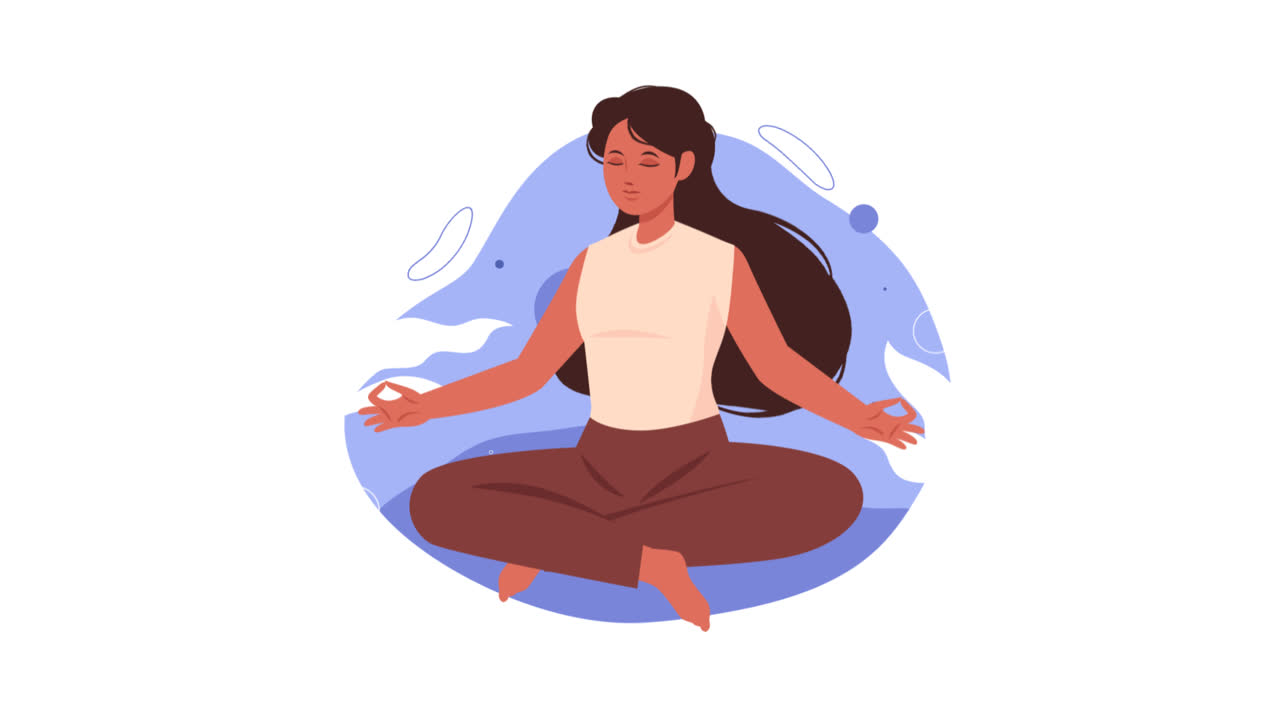 An animation of a Organic flat people meditating illustration
