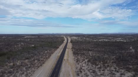 deserted baja california sur road in mexico