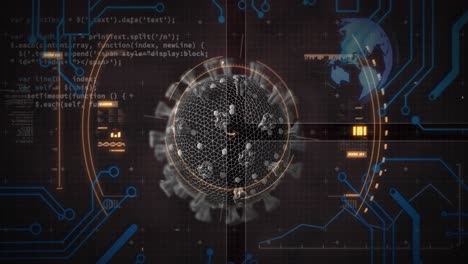 Animation-of-covid-19-cell-with-scope-scanning-and-data-processing