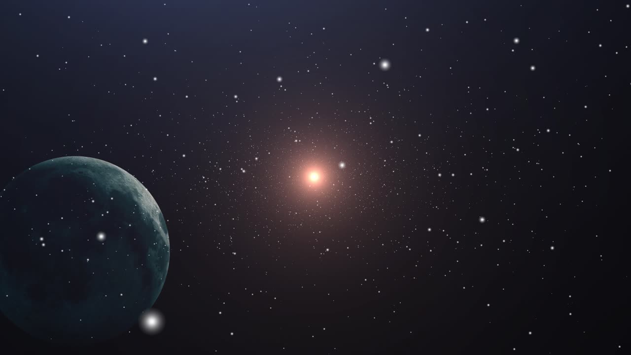 a bright star and a moving planet in the universe