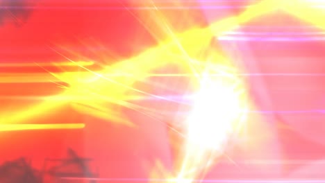 energía de flujo rosa y amarillo cálido y haces de luz - animación de fondo de movimiento de bucle sin costuras de 4k