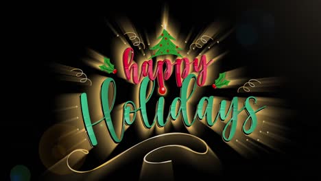 animación de los saludos de la temporada de navidad y las decoraciones de navidad