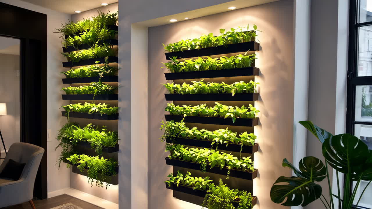Stylish Wall-Mounted Vertical Garden