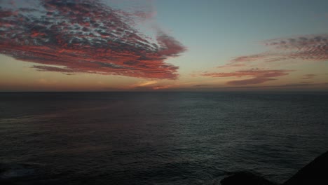 the stunning colors of sunset over the horizon of fiji - aerial