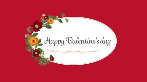 Animation-of-Happy-Valentine's-Day-on-red-background-