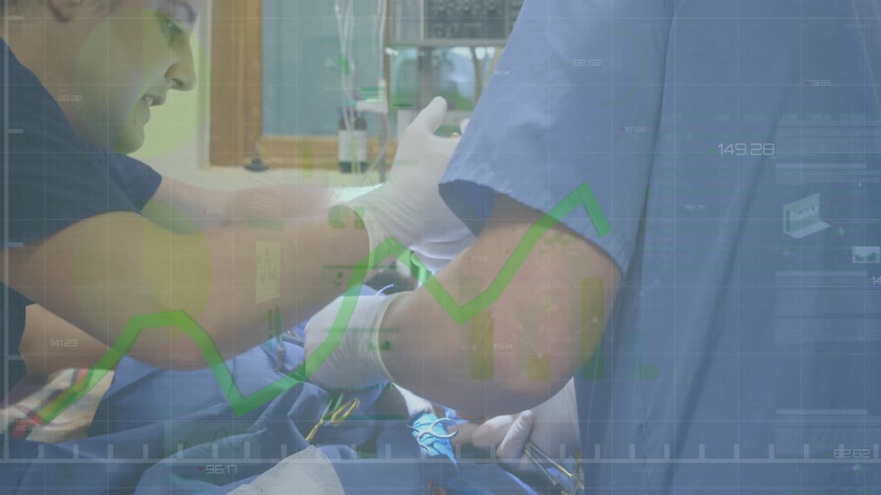 Animation of statistics and data processing over diverse surgeons