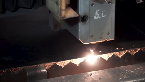 laser cutting machine in action