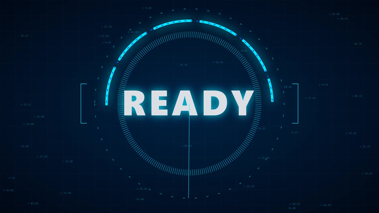 Digital HUD Interface Displaying Ready Status
