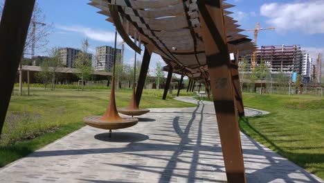 tufeleva roscha parque de arquitectura en moscú. día de verano en el parque paisajístico caminar 4k lapso de tiempo rusia