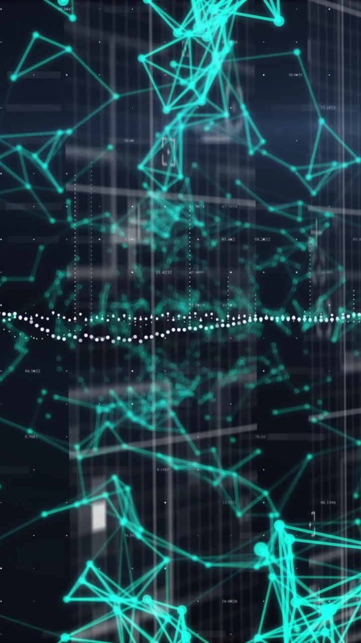 Animation of network of nconnections over black background