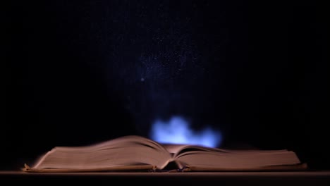 open book with magic light