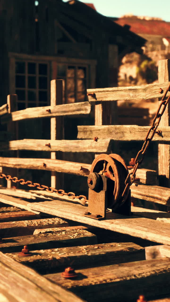 나무 다리 에 있는 은 사슬 과 리 의 근접