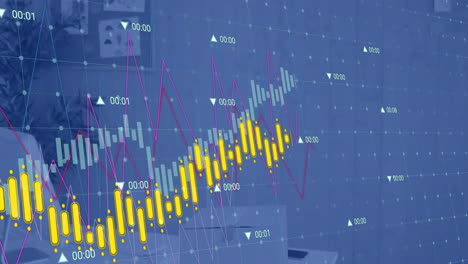 Animación-Del-Procesamiento-De-Datos-Financieros-Sobre-El-Escritorio-De-La-Oficina