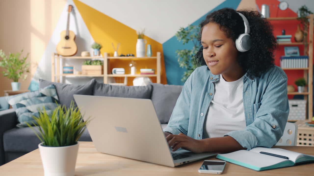 Woman Having a Video Call at Home