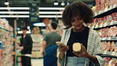 woman shopping for food in supermarket