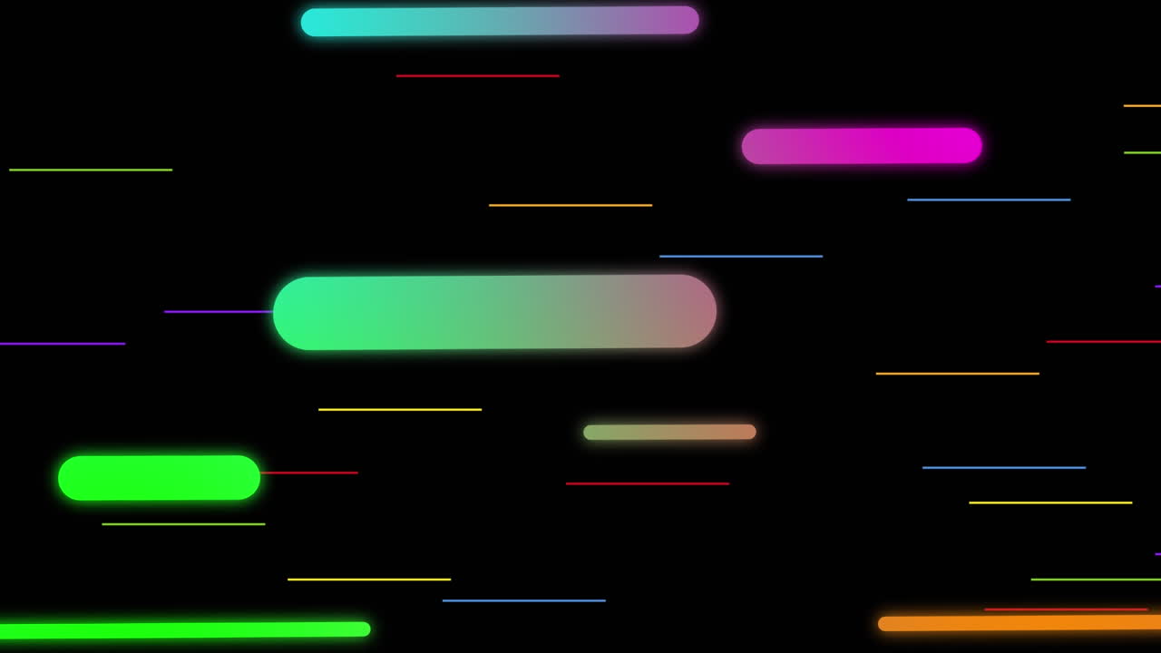 Animation of colorful shapes over black background