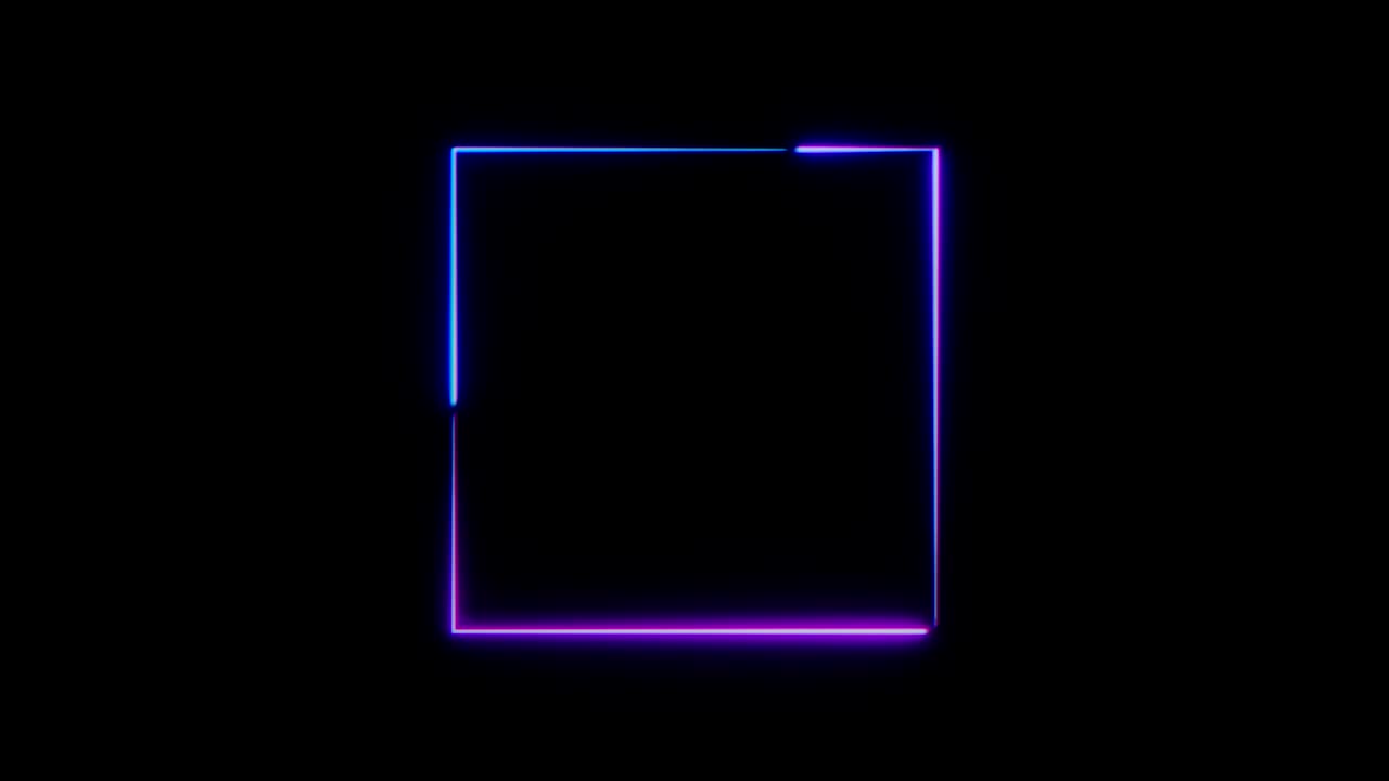 추상적인 네온 사각형 프레임.