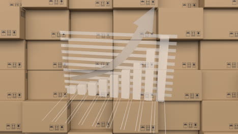 animación del procesamiento de estadísticas sobre cajas apiladas
