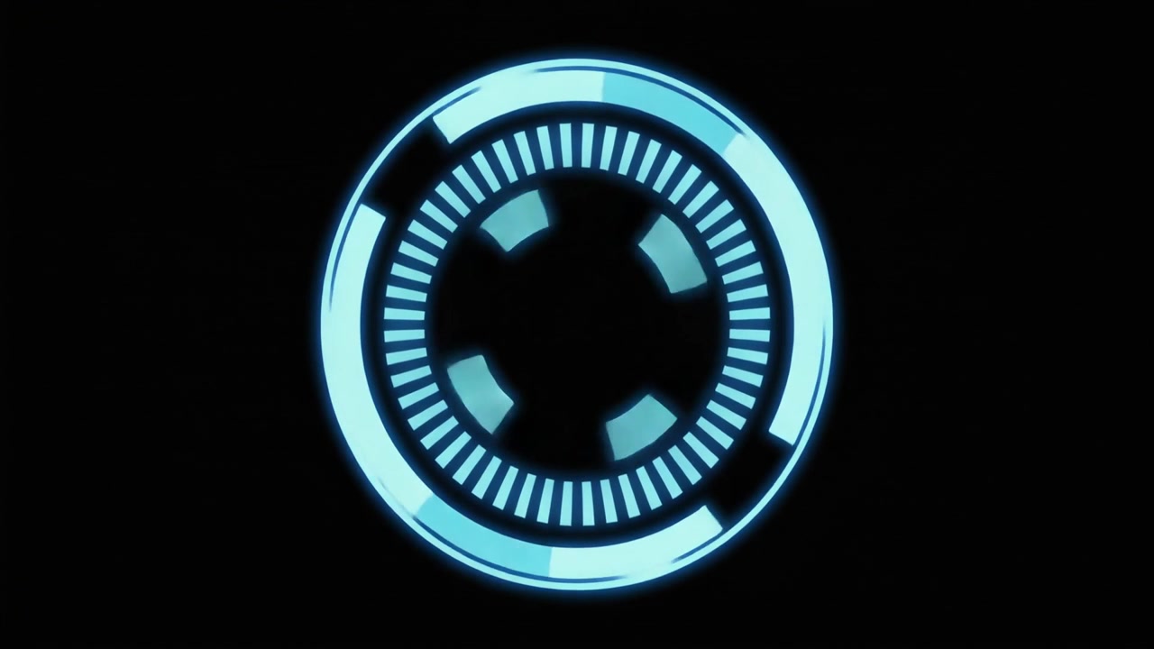 Animated Blue Glowing Futuristic Circular HUD Interface