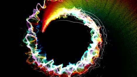 anillo de partículas mágicas fondo abstracto, animación