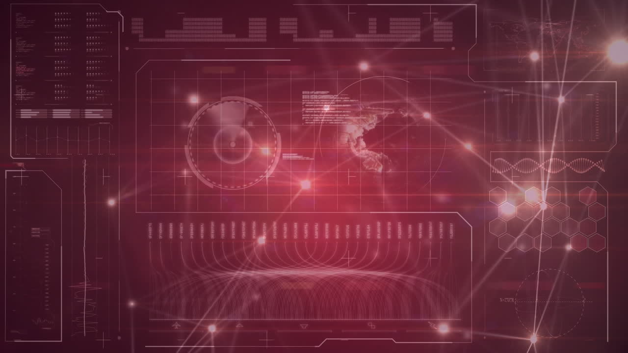 Animation of network of connections over data processing