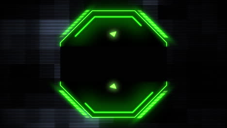 pantalla de computadora digital con elementos hud verdes