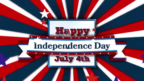 animation of 4th of july independence day text over stars and stripes of united states of america