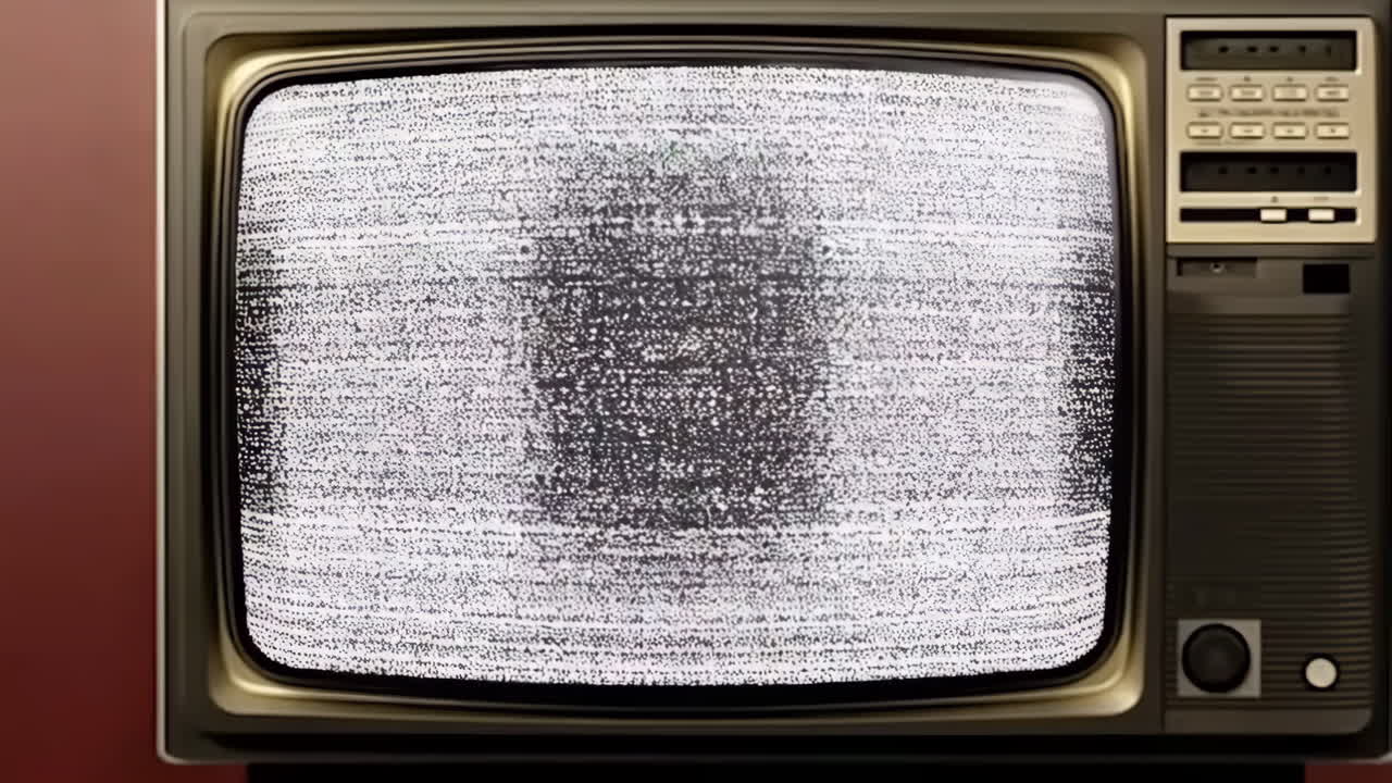 Vintage TV with Static and Signal Noise