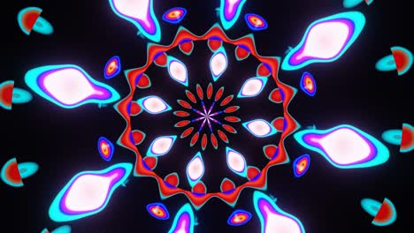 animación de desbordamientos multicolores de rayos pulsantes