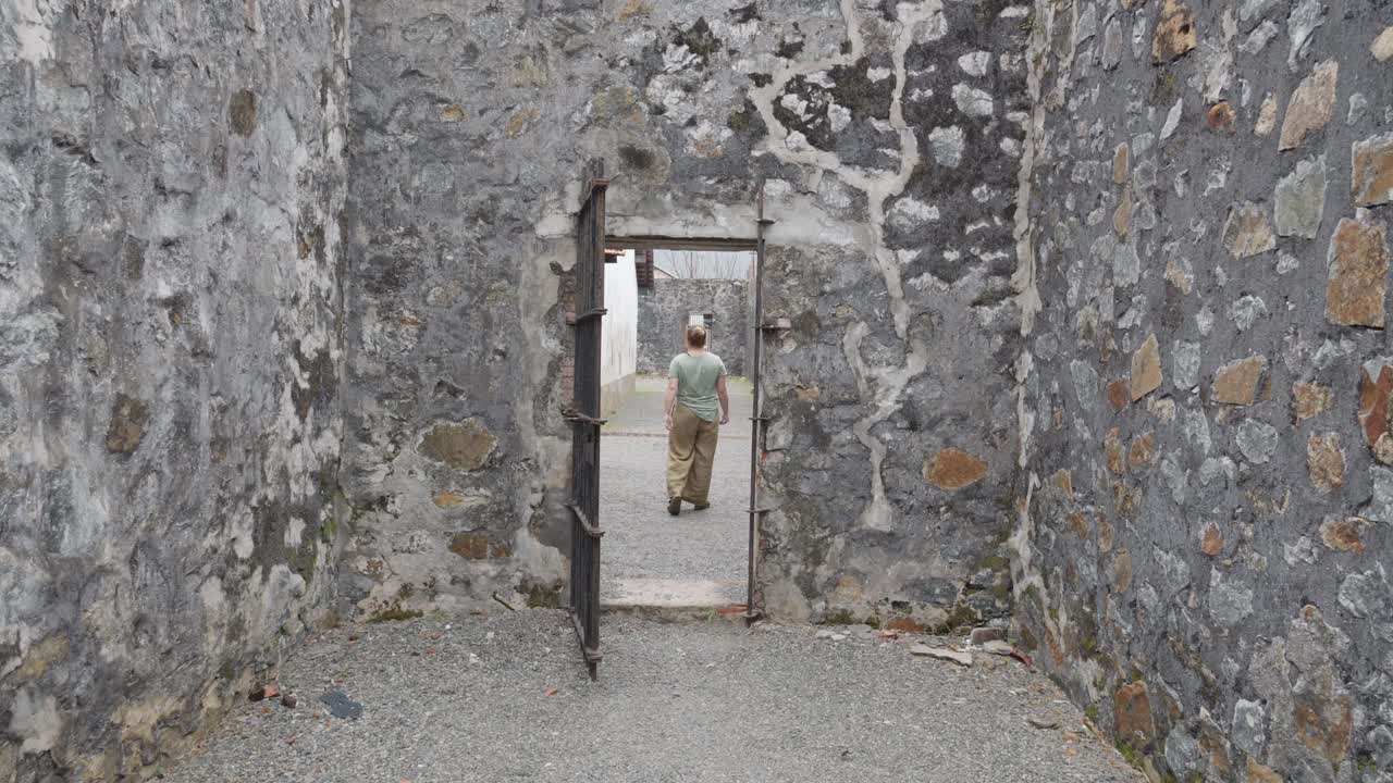 A Person Is Walking Inside The Con Dao Prison In Ba Ria Vung Tau, Vietnam