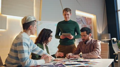 diverse professional businesspeople meeting in conference room. creative team