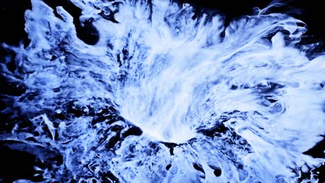 blue cosmic colors beautiful liquid reaction | universe of color moving surface macro paint oil blue black and yellow | nasa hubble nebula