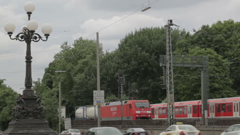 red freight train