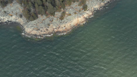 Aerial-view-of-rocky-beach