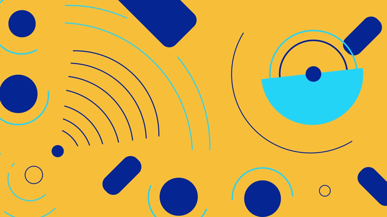 Animated Geometric Pattern with Radar-like Circles and Lines