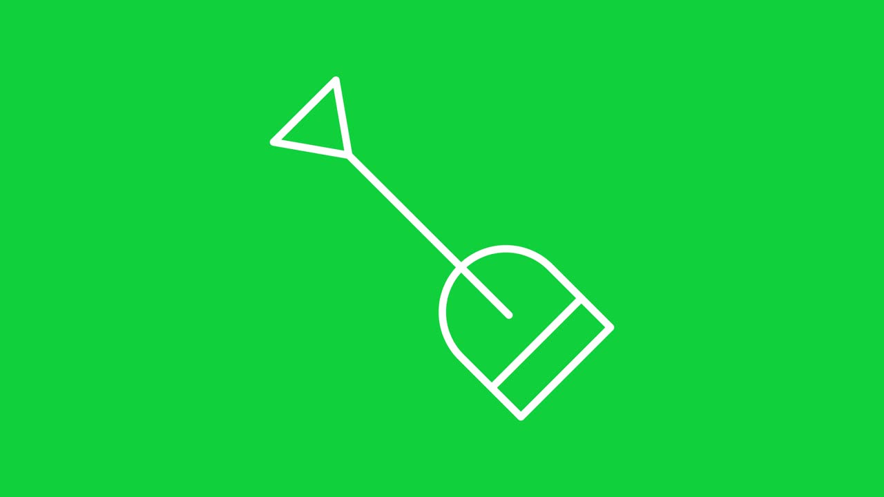 Construction Green screen white edged shovel