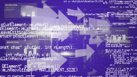 data processing and arrows moving